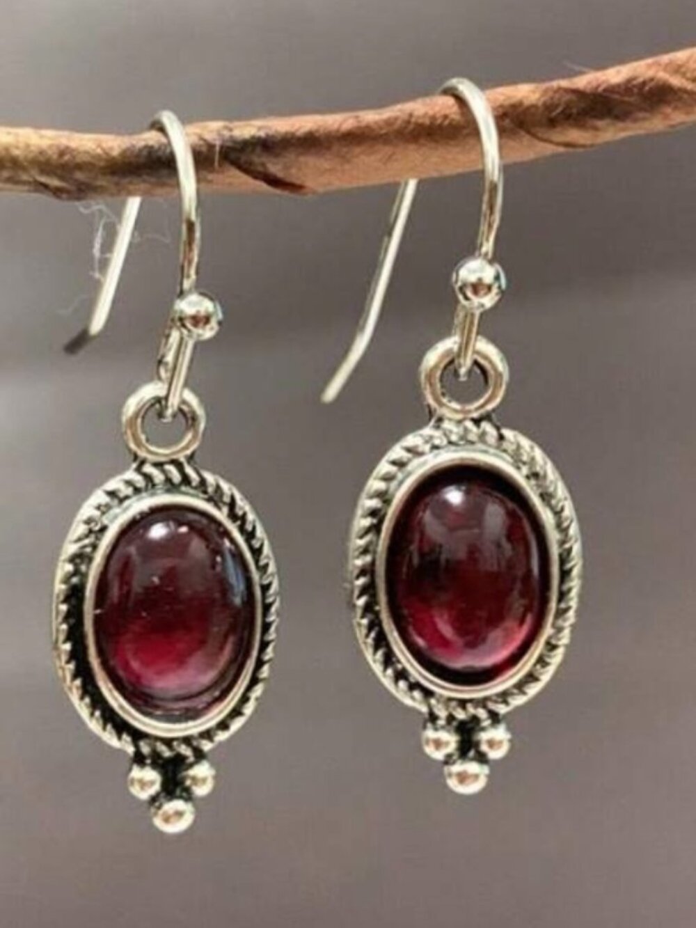 NEW RED ANTIQUE LOOKING DANGLE DANGLING HANGING EARRINGS
